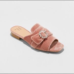 A New Day Velvet Peep-Toe Mules